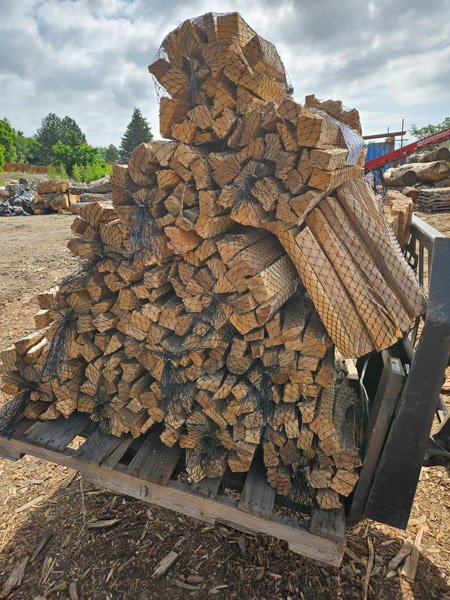 Small Bundles of firewood ready to sell at convenient locations